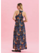 V Neck Slit Blue Casual Dress 4644